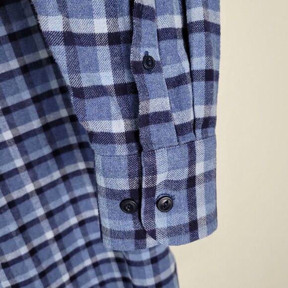 UNTUCKit Size XXL Button Up Shirt Long Sleeve Soft Lightweight Flannel Blue - Picture 8 of 11
